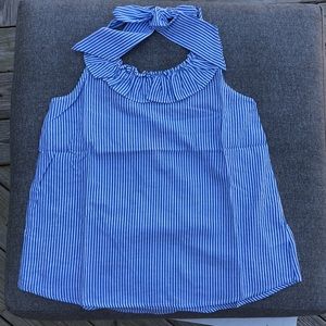 CHRISTINE & TAYLOR / 100% Cotton Seersucker Halter Top / BRAND NEW IN PACKAGE!